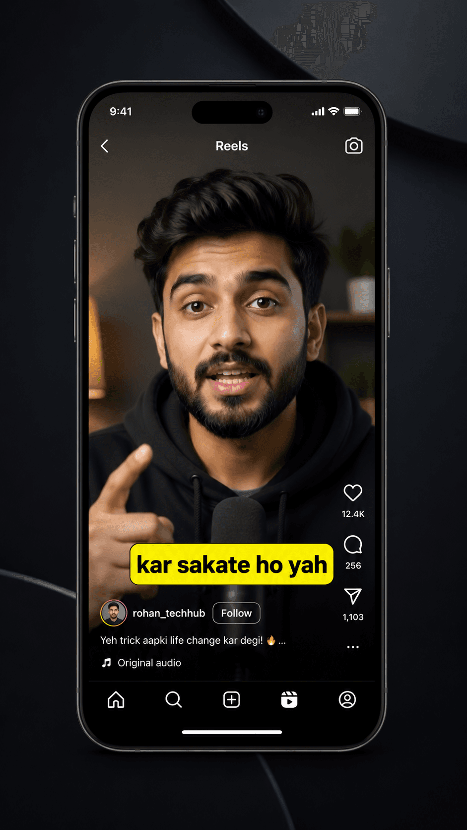 Auto Caption Reel template preview
